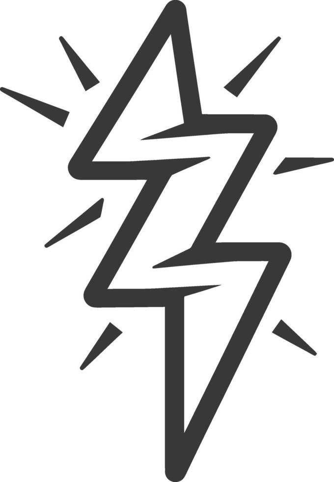 A lightning bolt icon on a white background vector