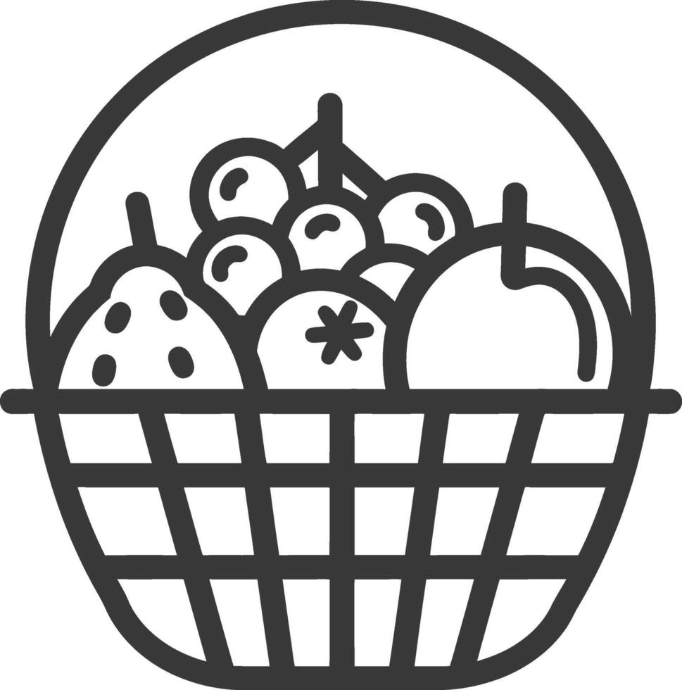 Fruit basket icon illustration vector