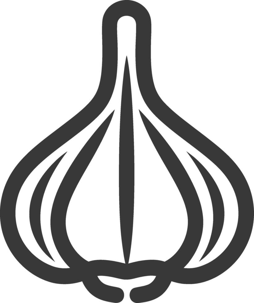 A black and white image of a garlic bulb vector