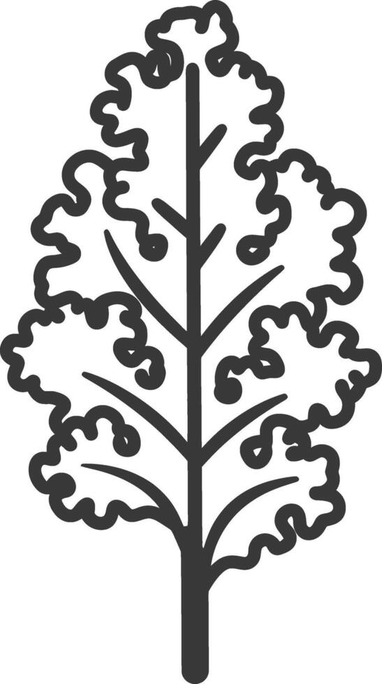 A black and white illustration of a tree vector