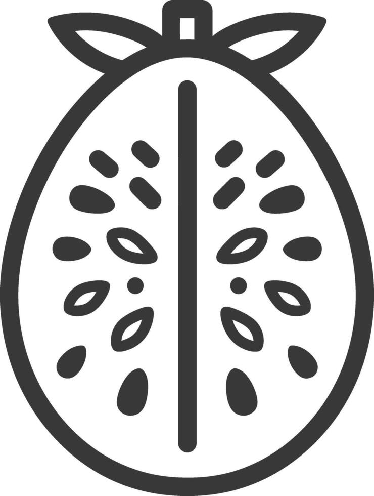 A black and white line drawing of a grapefruit vector