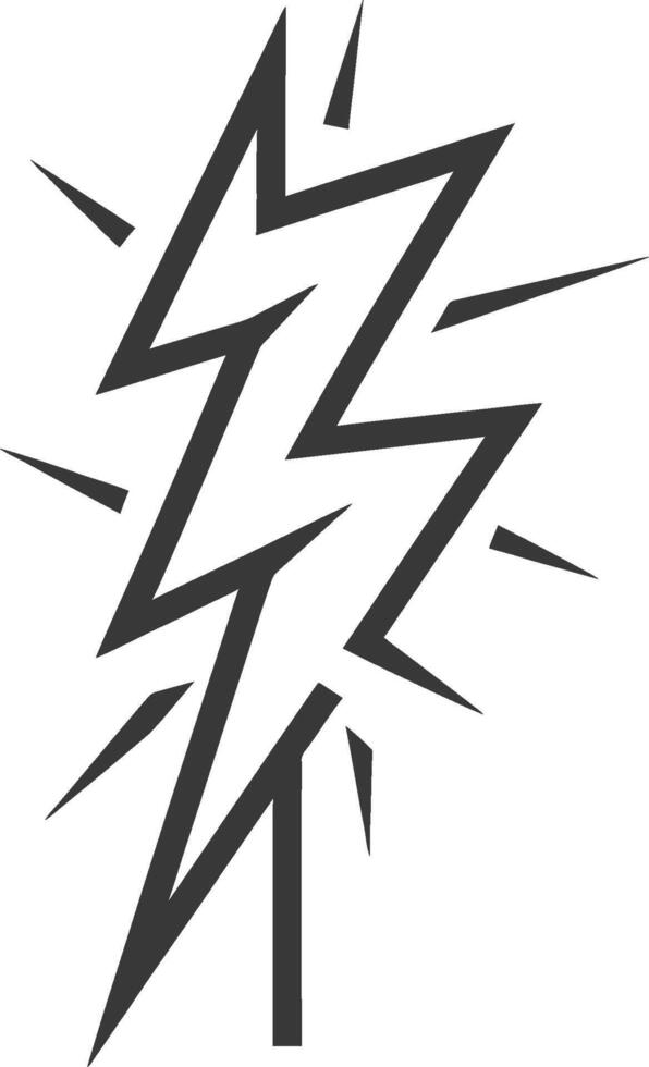A black and white lightning bolt icon vector