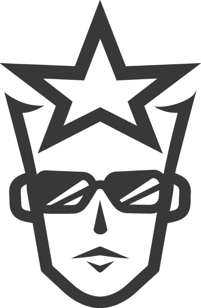The logo for the band is a black and white image of a man with sunglasses vector