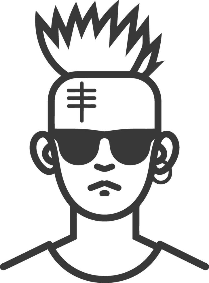 A man with a mohawk and sunglasses vector