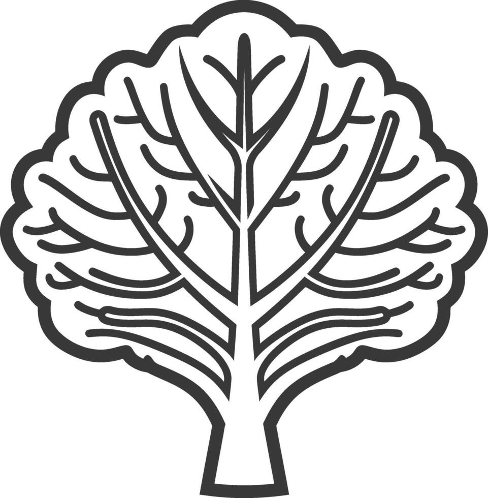 A black and white illustration of a tree vector