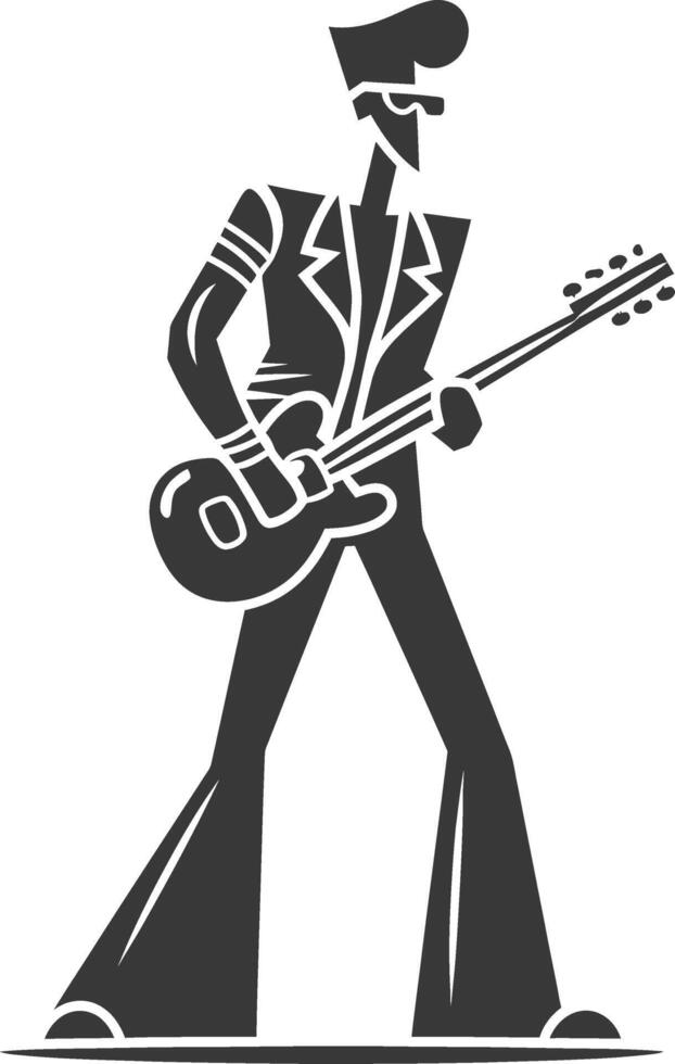 Rock musician with guitar vector