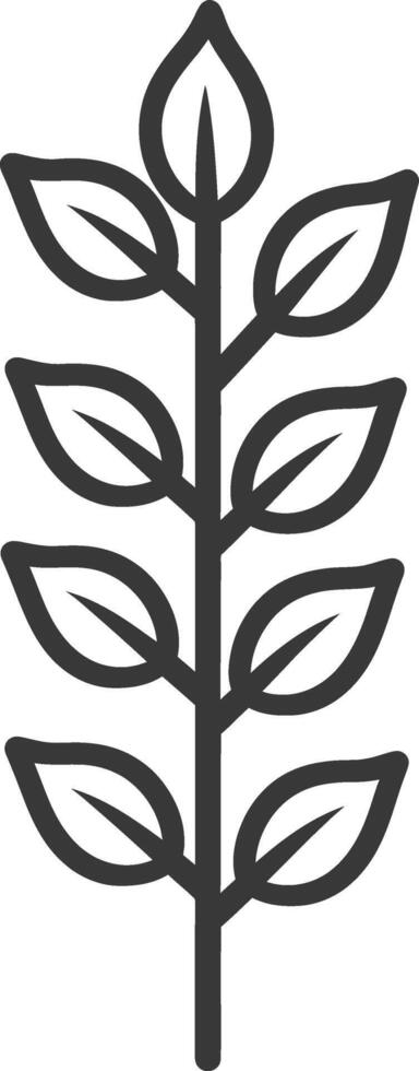 A black and white illustration of a plant vector