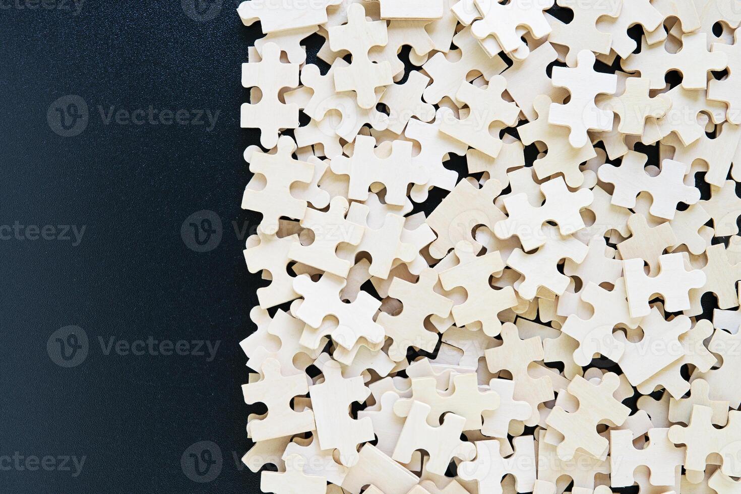 Top view of Jigsaw puzzle pieces photo