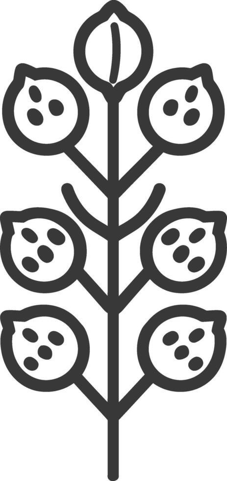 A black and white illustration of a tree with leaves vector