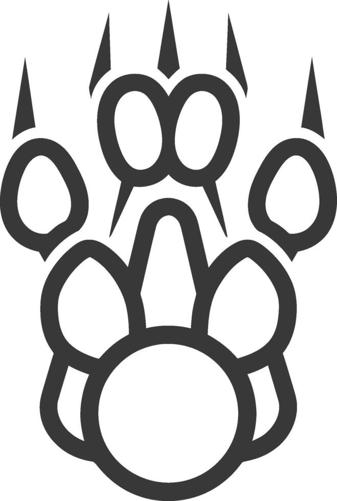 A paw print is shown in black and white vector