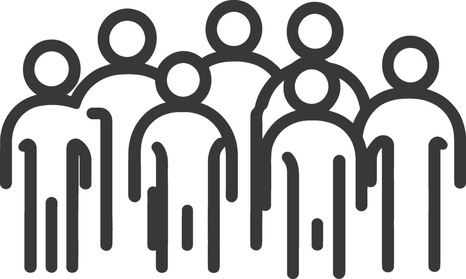 A group of people standing in a line vector