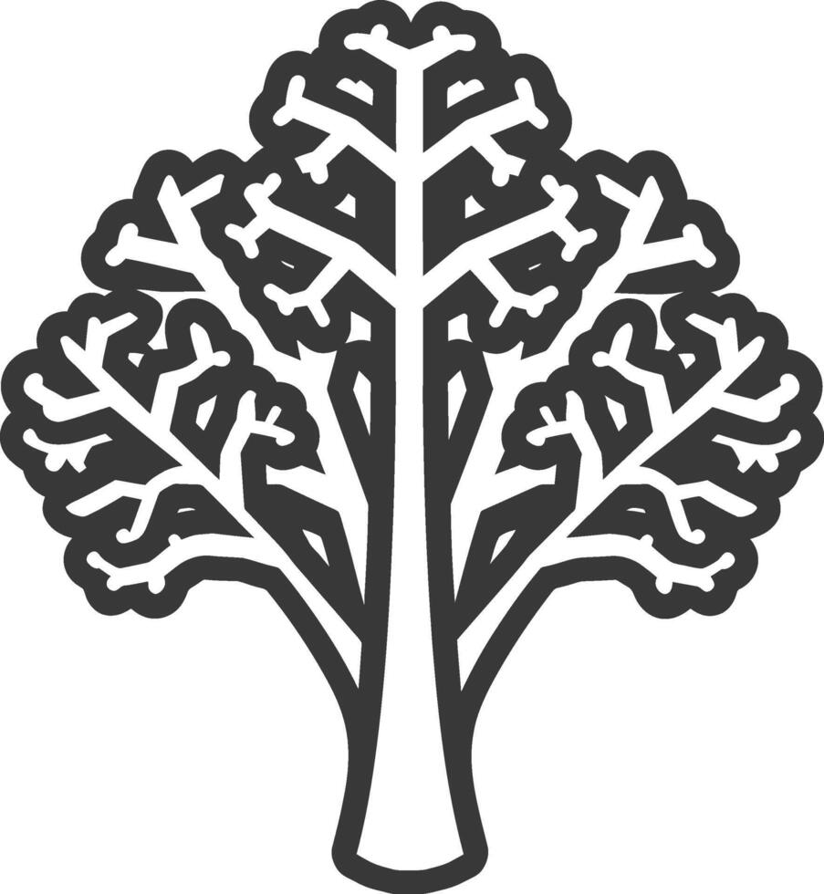 A black and white illustration of a tree vector