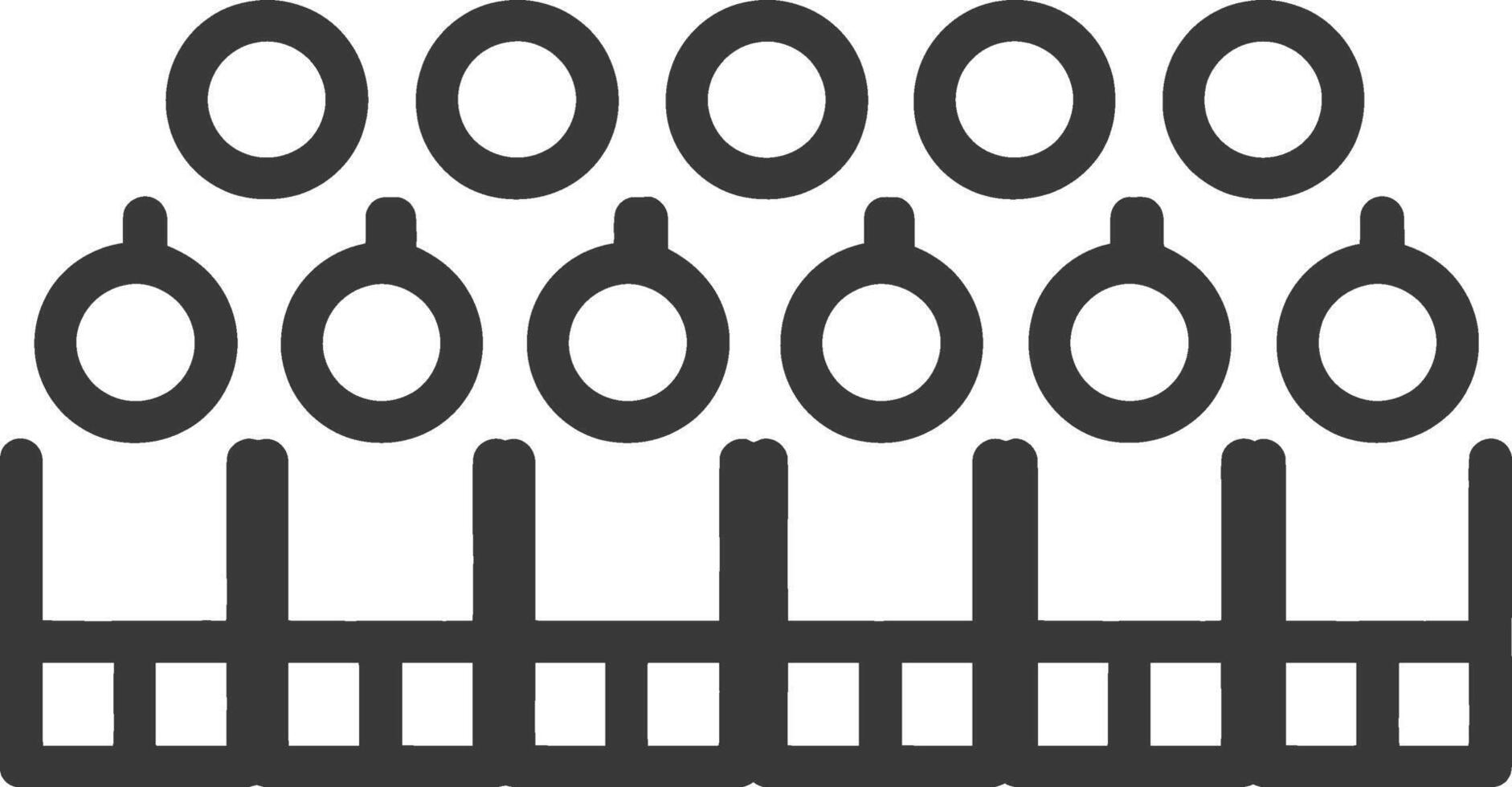 A black and white illustration of a row of numbers vector