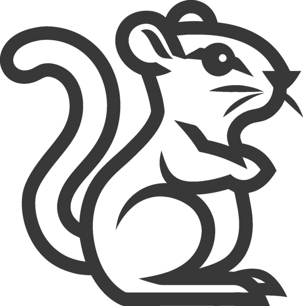 A black and white squirrel logo vector