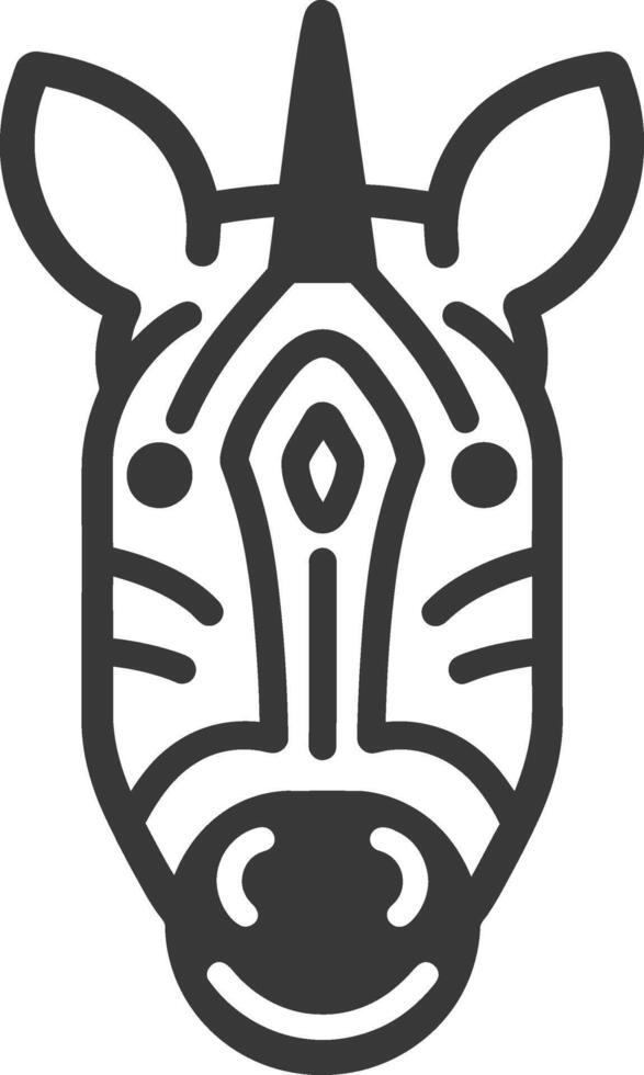 A zebra head icon on a white background vector