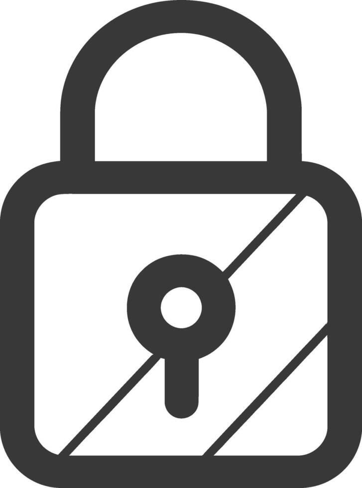 A black and white image of a padlock vector