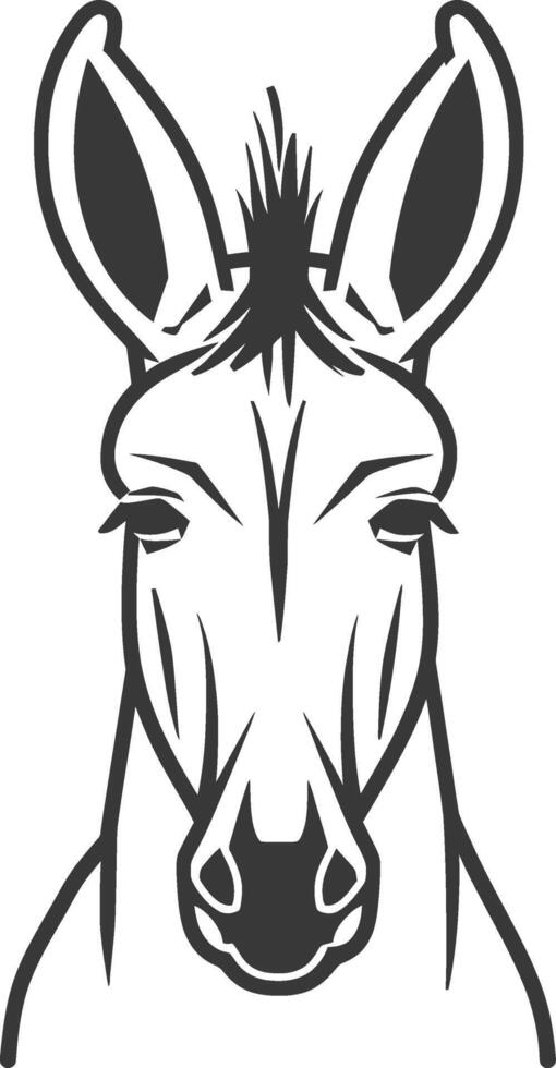A donkey head with horns and a long tail vector