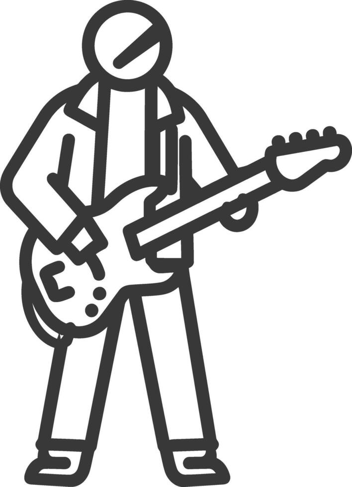 A man playing guitar on a white background vector