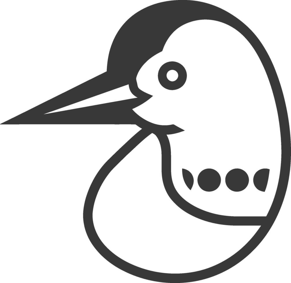 A black and white illustration of a woodpecker vector