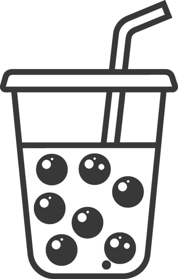 A black and white illustration of a cup with black olives vector