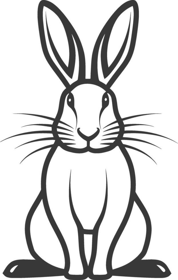 A black and white drawing of a rabbit vector