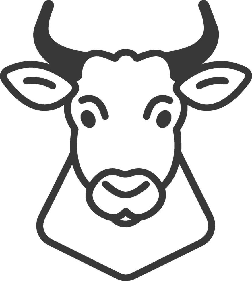 A cow head icon on a white background vector