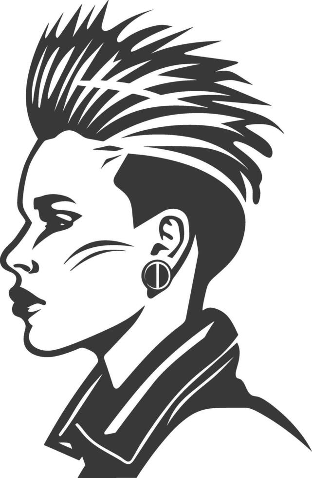 A woman with a mohawk hairstyle vector