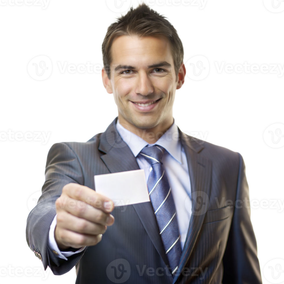 Confident Business man pointing forward, making a strong statement png