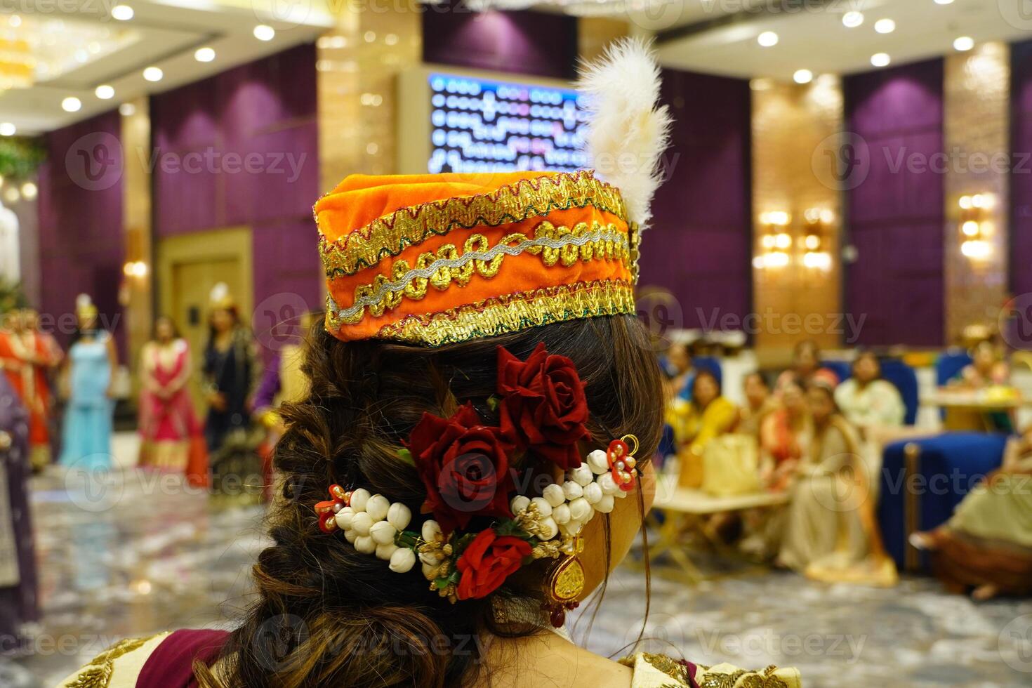 Anarkali look in event party close-up image photo