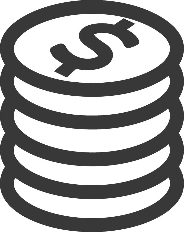 A stack of coins with dollar sign on top vector