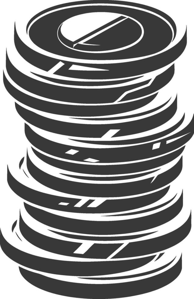 A stack of coins on a white background vector