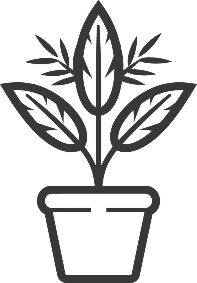 Plant in pot icon illustration vector
