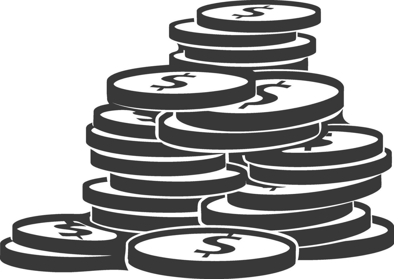 A pile of coins with dollar signs on them vector