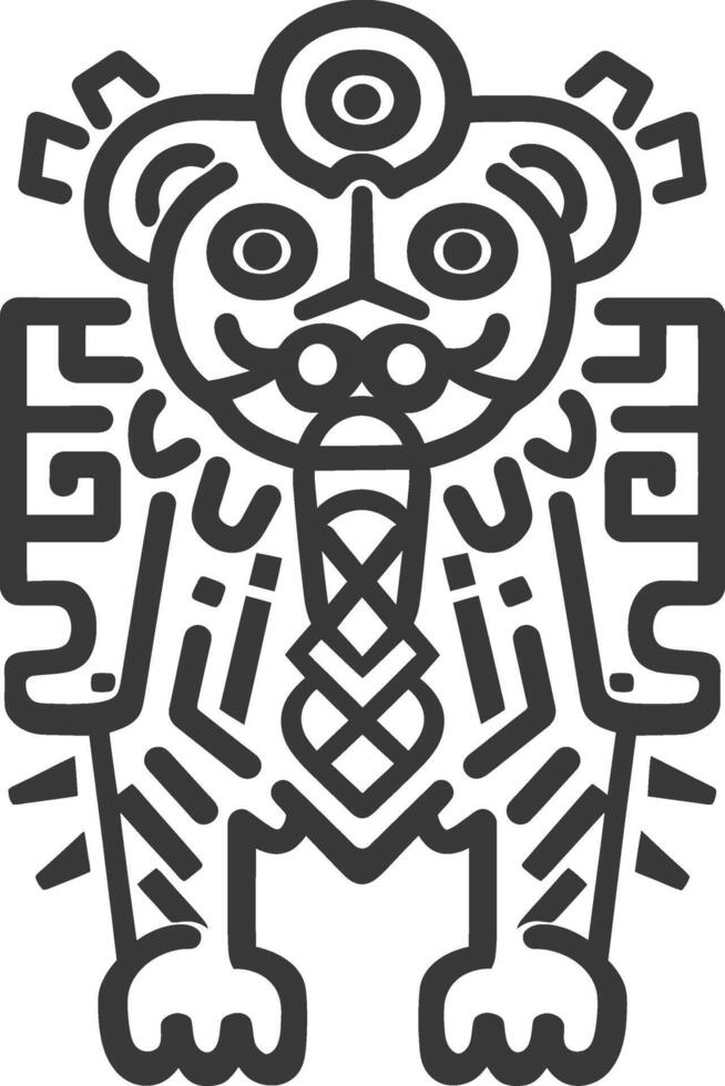 A stylized image of a lion with a tribal design vector