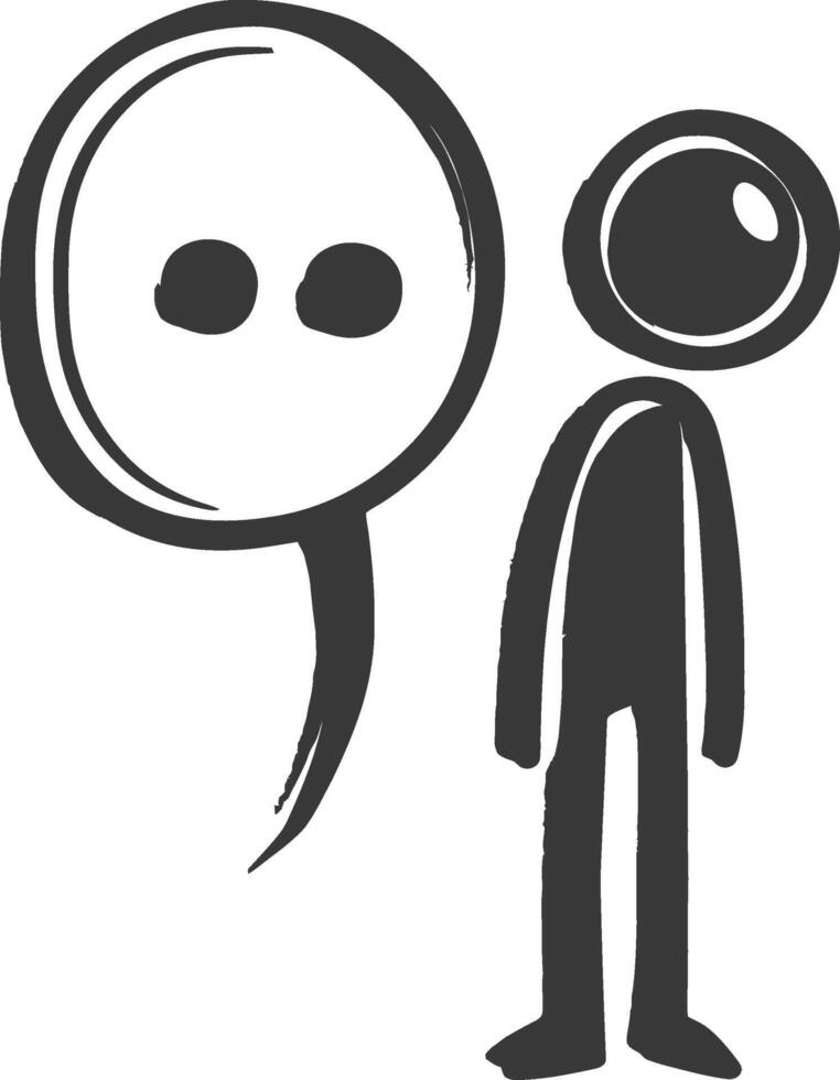 Stick figure with speech bubble illustration vector
