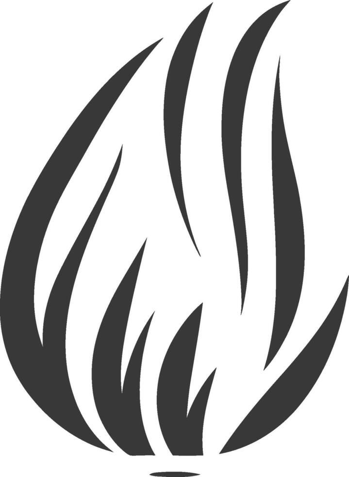 A black and white fire icon vector