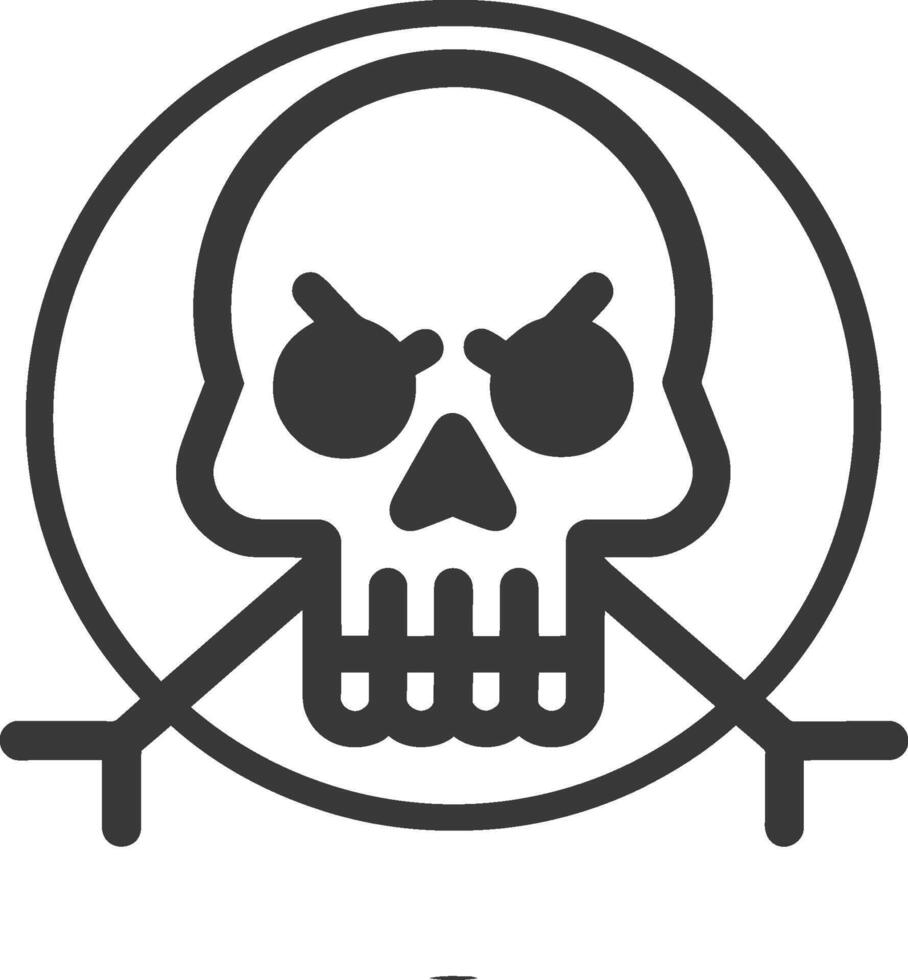 A skull and crossbones icon on a white background vector