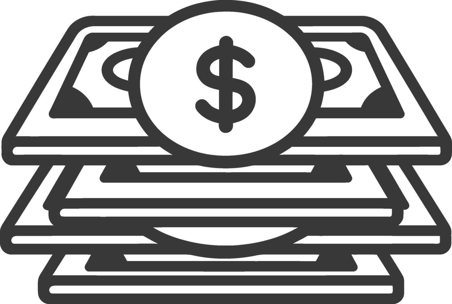 Money stack icon illustration vector