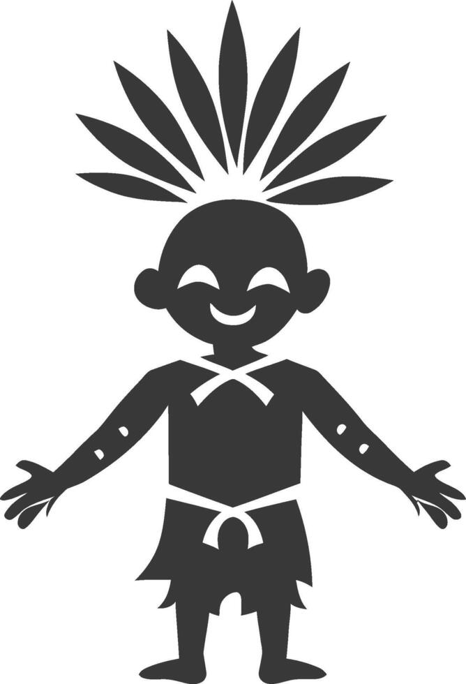A cartoon character with a headdress and a smile vector