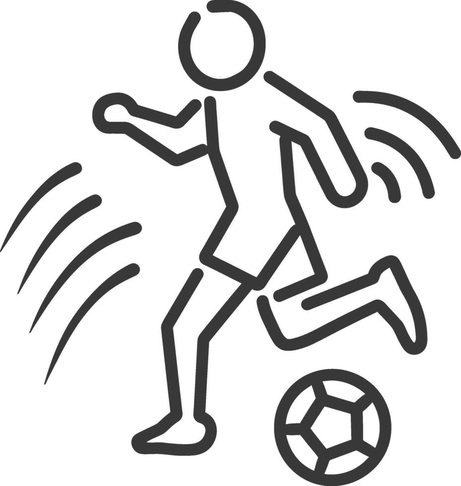 A soccer player is kicking the ball vector