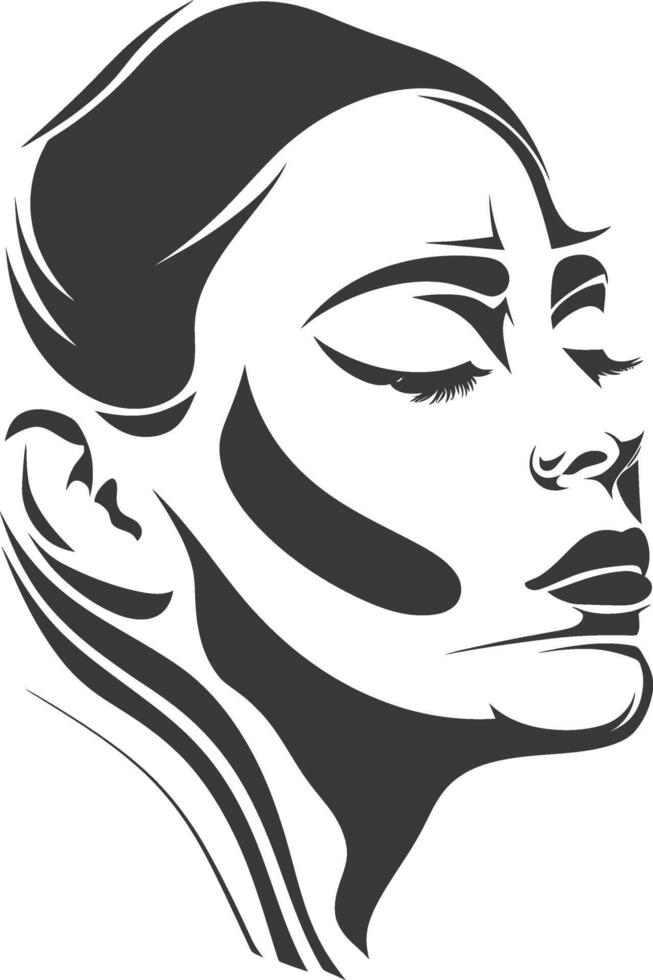 A woman's face with closed eyes and a closed mouth vector