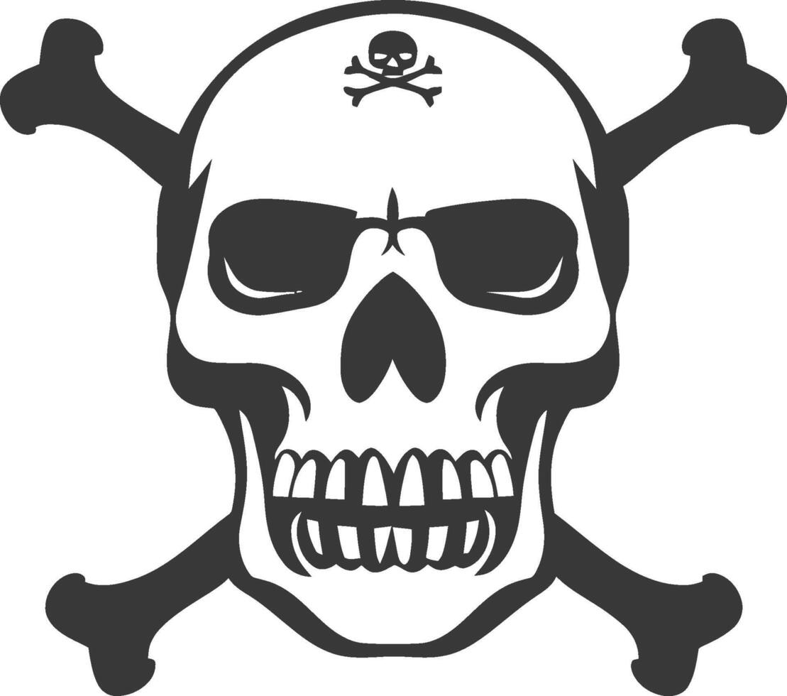 A skull and crossbones icon on a white background vector