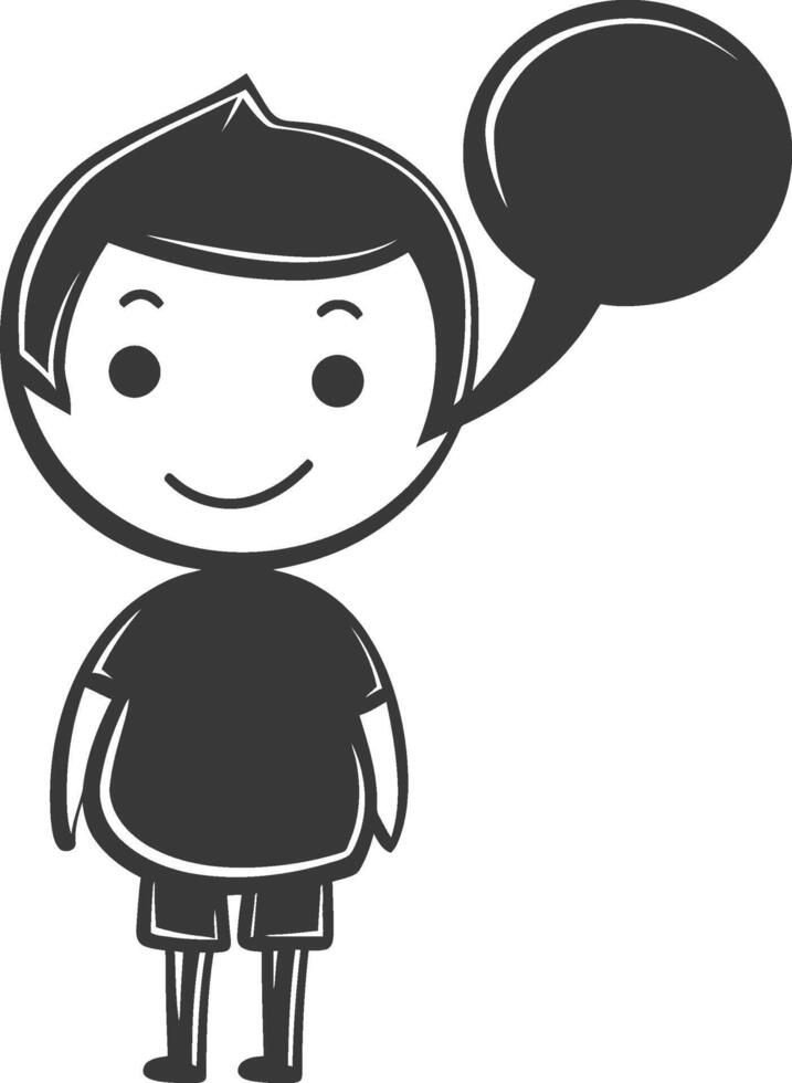 A cartoon boy with a speech bubble vector