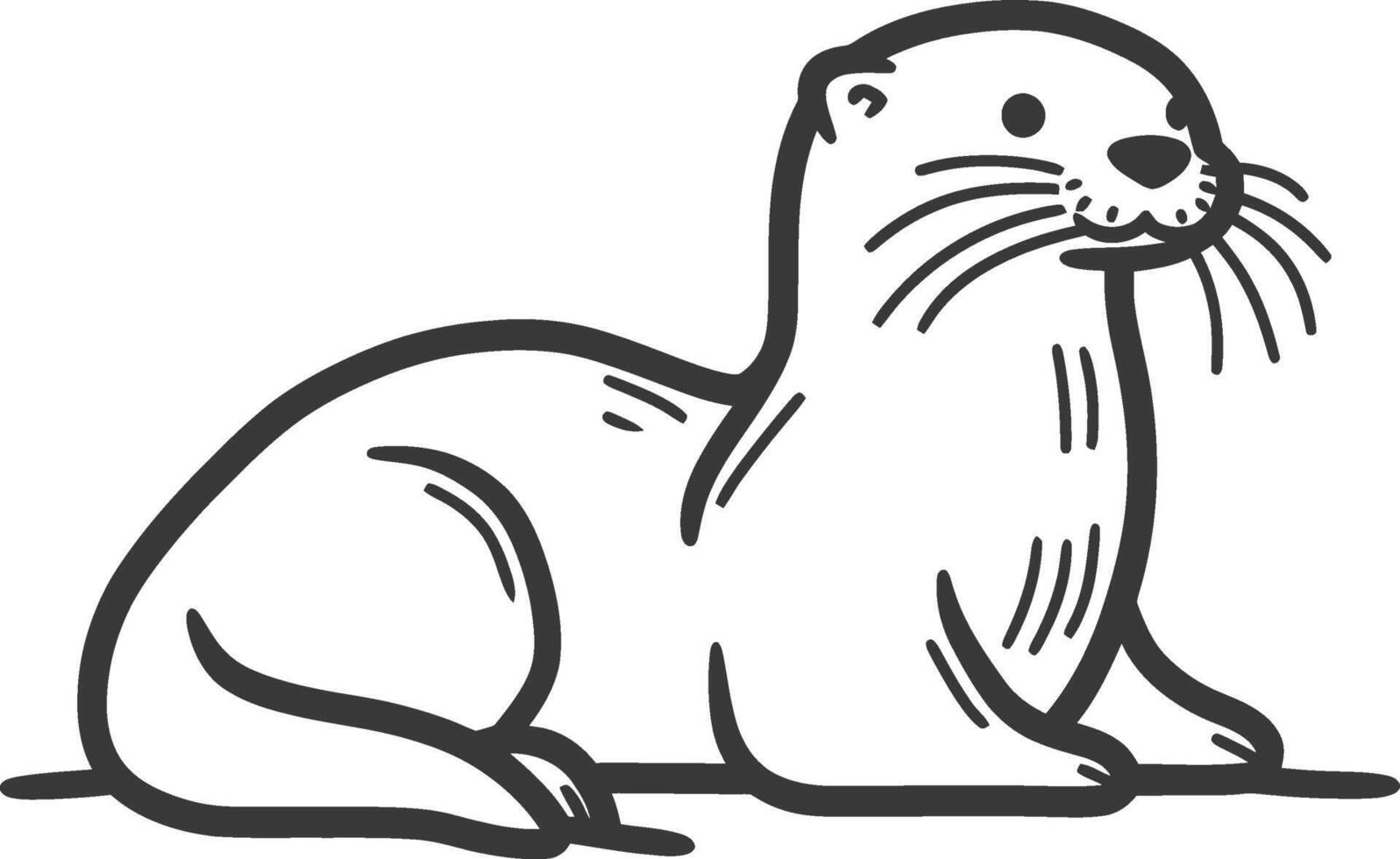 Otter coloring pages vector