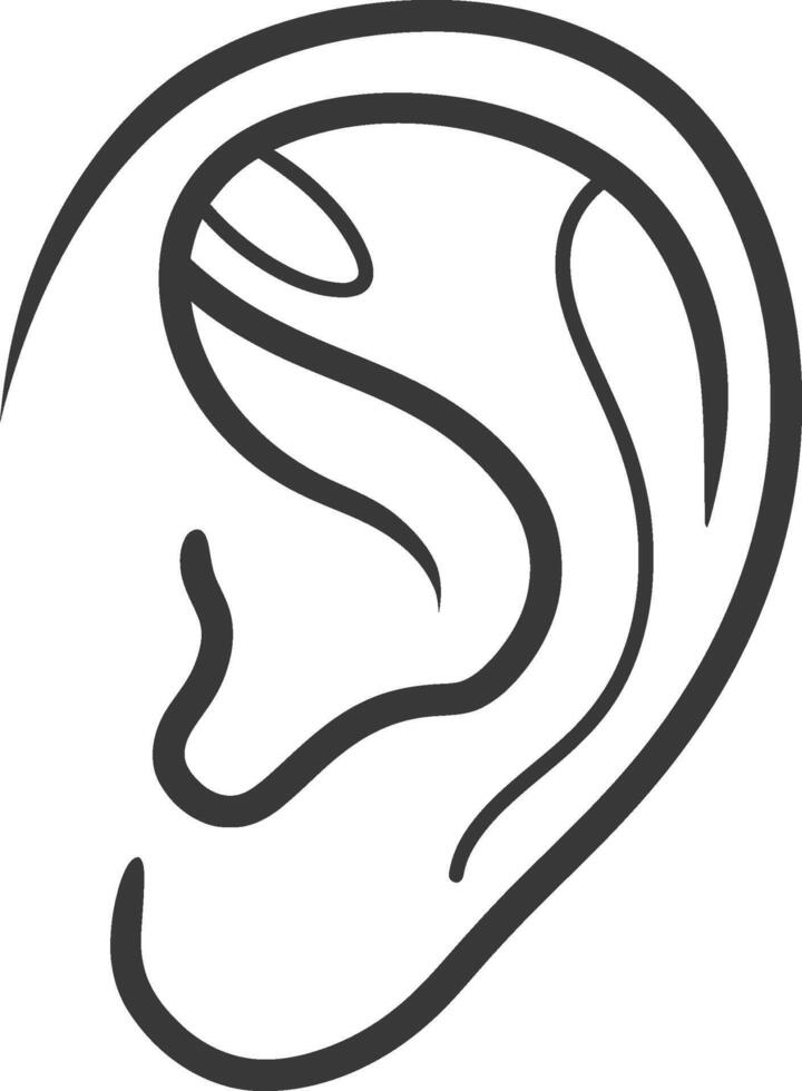 An ear icon on a white background vector
