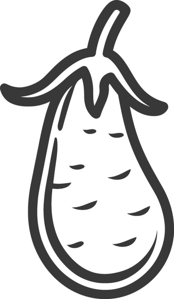 A black and white drawing of a pear vector