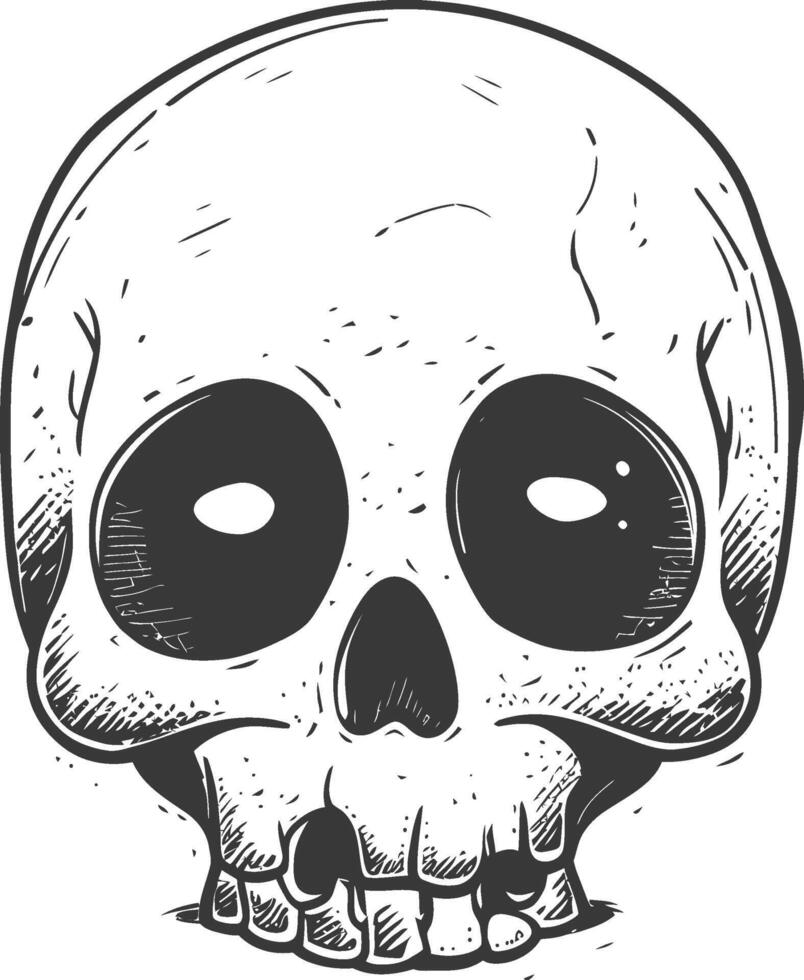 A skull with big eyes and a big mouth vector