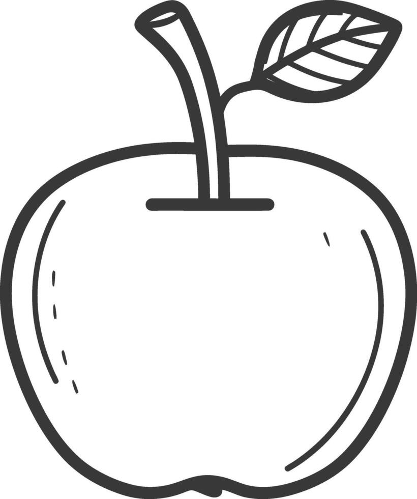 Apple coloring pages for kids vector