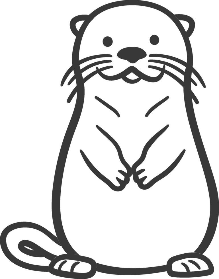A cartoon otter is standing on its hind legs vector