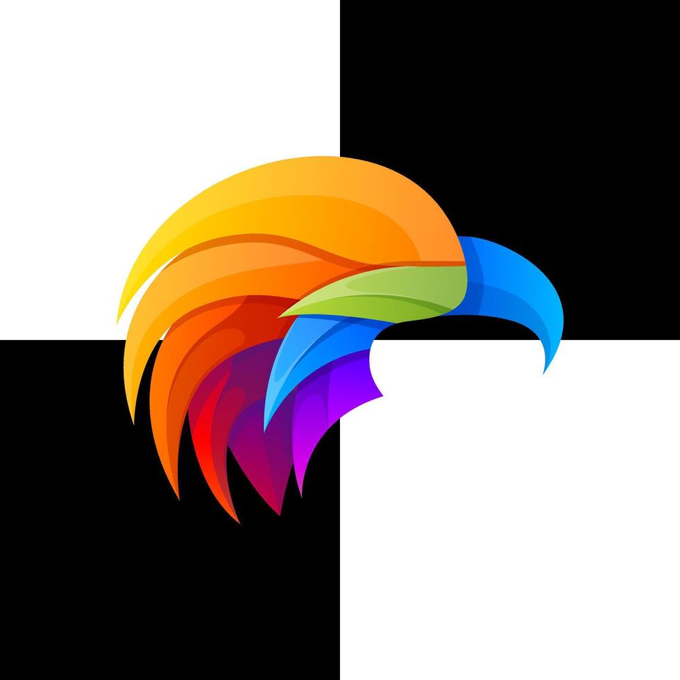 colorful eagle logo design vector